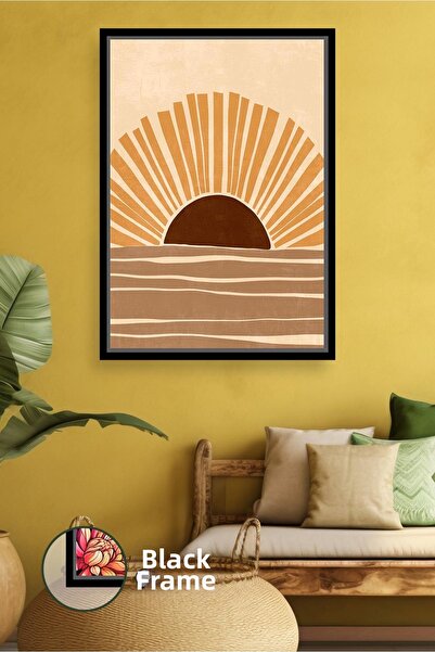 KOSS Dijital Pictură pe pânză înrămată cu temă Boho Sunrise, care oferă o atm...