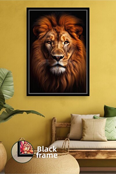 KOSS Dijital Decor de perete cu leu, portret de leu masculin, tematică animal...