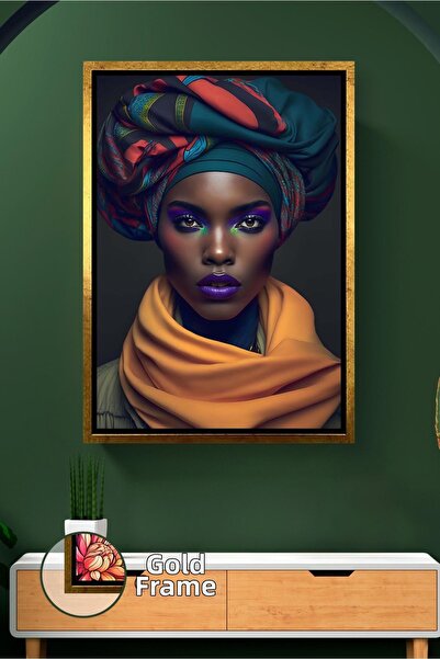 KOSS Dijital Πορτρέτο γυναίκας με χιτζάμπ Κομψή διακόσμηση τοίχου με καμβά ει...