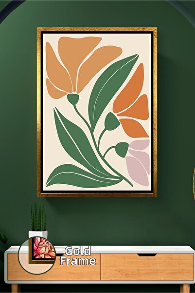 KOSS Dijital Pictură pe pânză înrămată, în stil boho, cu model floral, decor ...