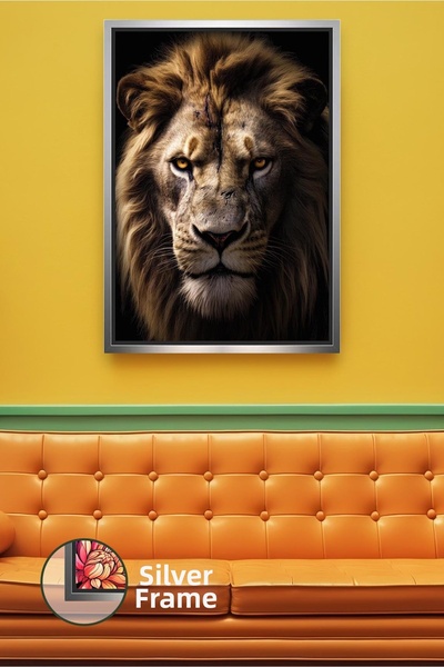 KOSS Dijital Pictură murală cu leu, fundal întunecat, tematică cu animale, de...