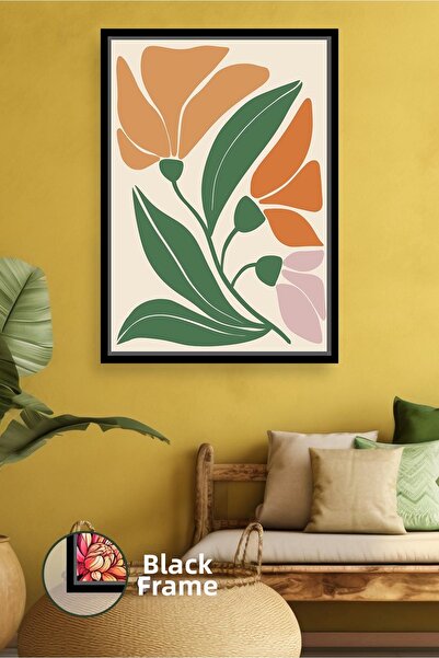 KOSS Dijital Pictură pe pânză înrămată, în stil boho, cu model floral, decor ...