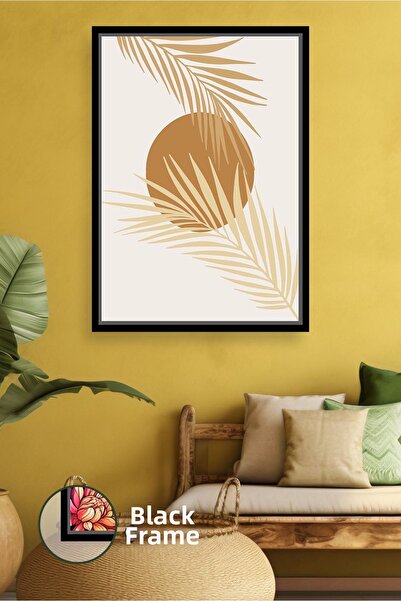 KOSS Dijital Decor natural de perete pentru casă cu frunze de palmier și tonu...