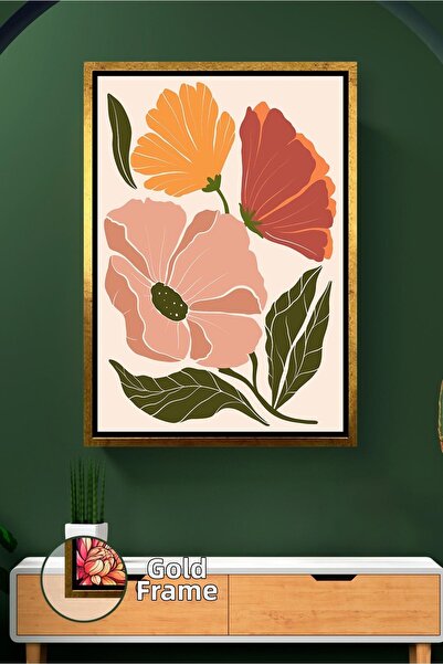 KOSS Dijital Model de flori pastel cu o atingere boho, decor de perete botani...