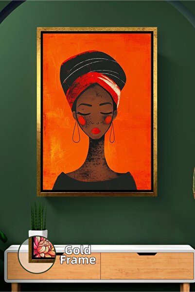 KOSS Dijital Figurină de femeie africană cu pălărie tradițională în tonuri de...