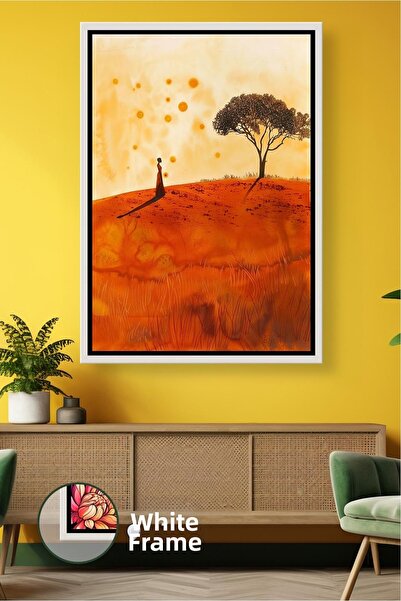 KOSS Dijital Peisaj din deșertul african, copac și siluetă umană, pictură pe ...