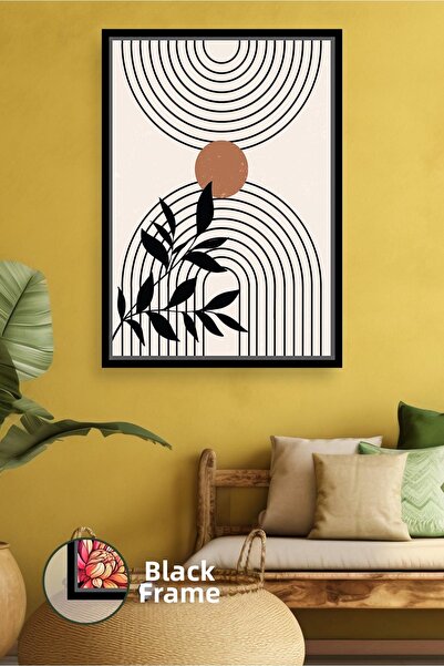 KOSS Dijital Pictură de perete cu model de frunze Decor minimalist boem pentr...