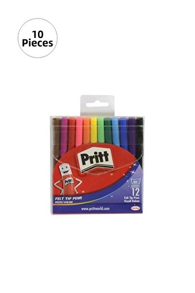 Pritt 10 Pritt Felt Tip Pens - 12 Colours