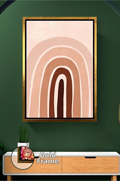 KOSS Dijital Forme de curcubeu boem în tonuri de pământ moale, pictură modern...