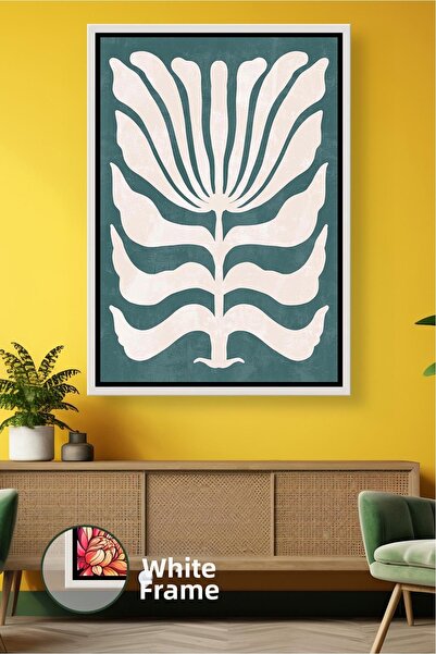 KOSS Dijital Pictură boemă cu flori pe fundal verde, în culori naturale, în s...