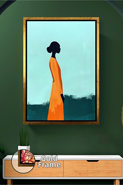 KOSS Dijital Αφρικανή γυναίκα σε πορτοκαλί φόρεμα Σιλουέτα Ελάχιστη εικόνα το...