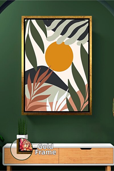 KOSS Dijital Εικόνα σε καμβά με θέμα τον ήλιο και τα φύλλα σε μποέμικο στυλ Μ...