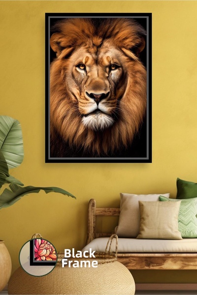 KOSS Dijital Pictură cu leu, cu fața de leu pentru bărbați, decor de perete c...