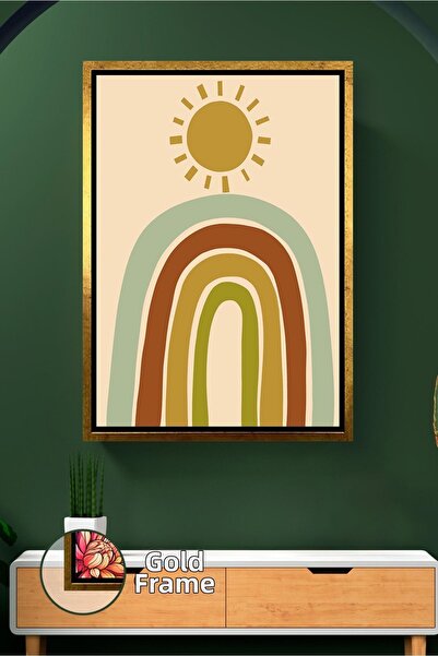 KOSS Dijital Stil boho, cu model curcubeu și soare, decor de perete abstract,...