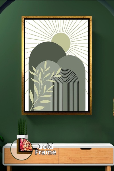 KOSS Dijital Decor modern de perete în tonuri verzi cu detaliu de lumină sola...