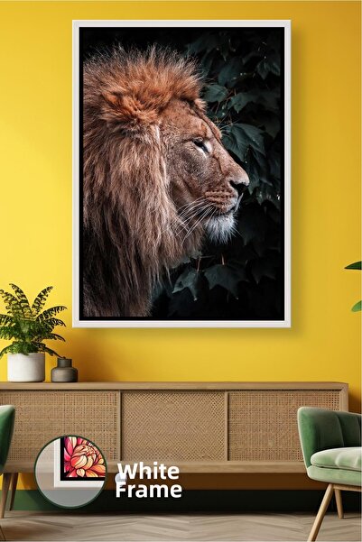 KOSS Dijital Pictură pe pânză înrămată cu model de leu, cu tematică animală, ...