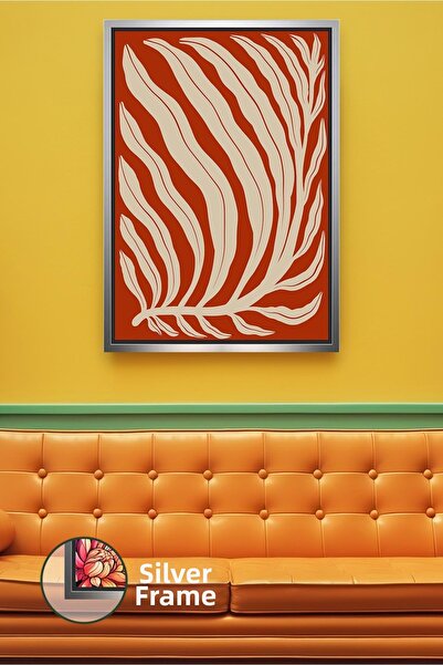 KOSS Dijital Decor modern de perete cu model de frunze pe podea de cărămidă, ...