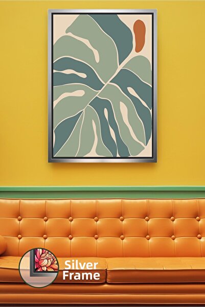 KOSS Dijital Pictură pe pânză în rame, în tonuri de verde și bej, în stil boh...