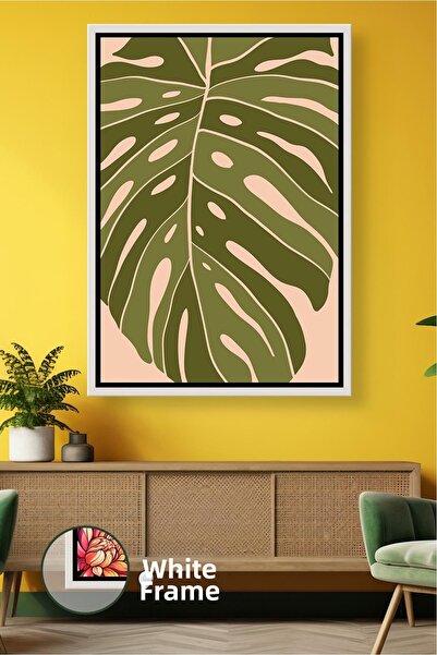 KOSS Dijital Pictură pe pânză în stil boem boho, model tropical de frunze de ...