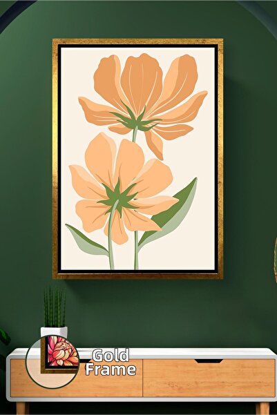 KOSS Dijital Πορτοκαλί λουλουδάτο σχέδιο μποέμικο διακοσμητικό τοίχου σε στυλ...