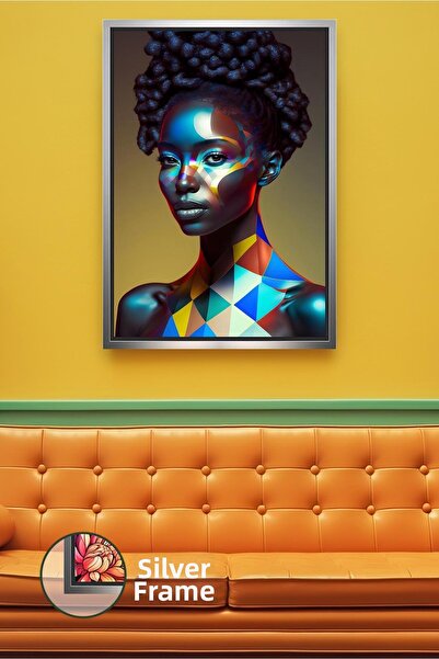 KOSS Dijital Πολύχρωμο γυναικείο πορτρέτο Διακόσμηση τοίχου σαλονιού Μοντέρνα...