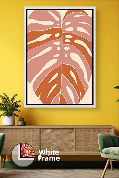 KOSS Dijital Model de frunze tropicale în tonuri de pudră și cărămidă Decor m...