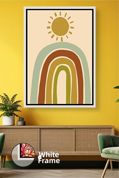 KOSS Dijital Stil boho, cu model curcubeu și soare, decor de perete abstract,...