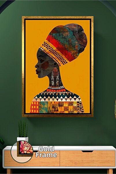 KOSS Dijital Figurină de femeie africană cu model etnic, decorație de perete ...