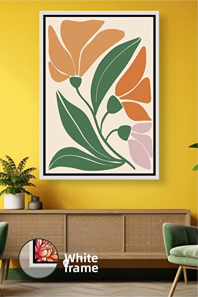 KOSS Dijital Pictură pe pânză înrămată, în stil boho, cu model floral, decor ...