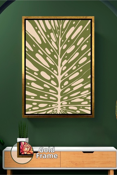 KOSS Dijital Pictură murală cu model de frunze tropicale verzi, decorare boho...