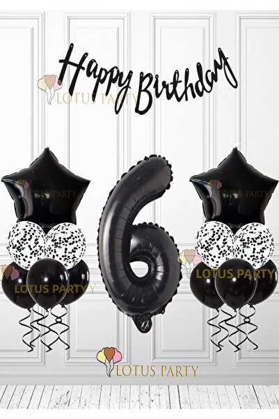 LOTUS PARTY Black Sequin Balloon - Black Balloon Black Number Black Star Blac...