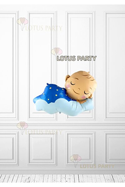 LOTUS PARTY Sleeping Baby Foil Balloon - Cloudy Sleeping Baby Boy Foil Balloo...