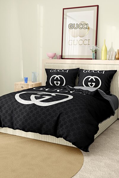 Marcalanya Double Duvet Cover Set Cotton Satin Fabric 6 Pieces 3D Digital Printing Duvet Cover Set Model No: