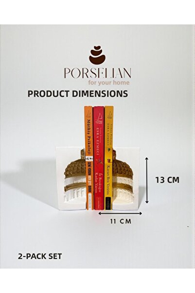 Porselian Σετ 2 διακοσμητικών στηριγμάτων βιβλίων με σχέδιο θόλου - Αξεσουάρ ...
