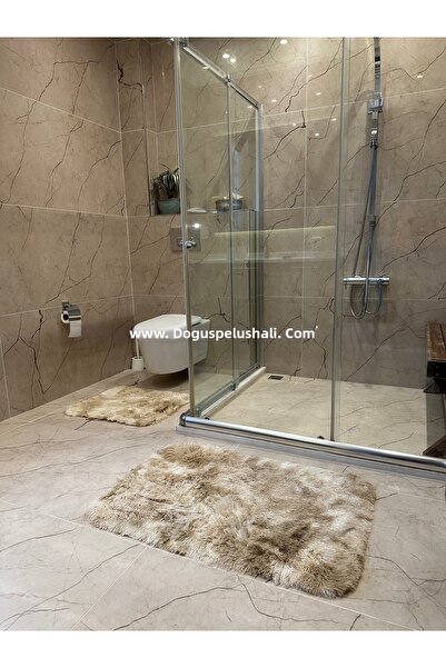 Doğuş Peluş Halı طقم سجاد حمام مكون من قطعتين من Batik Rabbit باللون البيج مع...