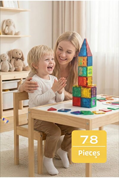 ASlife Home Mino Makers 78 Piece Magnetic Building Blocks Magnet Blocks with ...