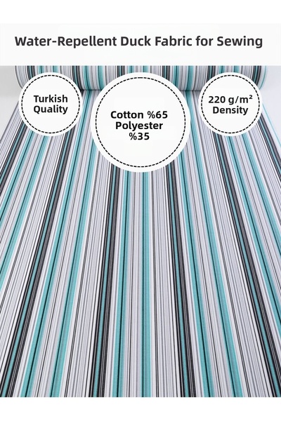 FabricMarket Patterned Water Repellent Duck Fabric |   65% Cotton 35% Polyest...