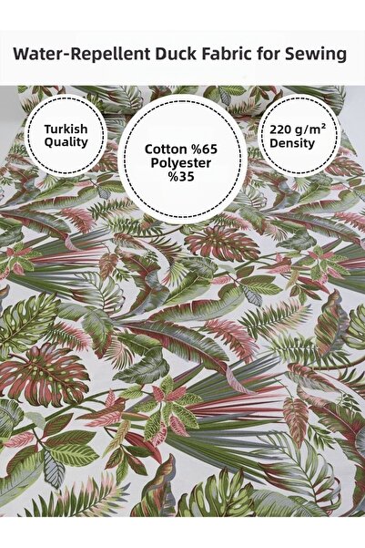 FabricMarket Patterned Water Repellent Duck Fabric |   65% Cotton 35% Polyester |   Tablecloth, Runner, and Upholstery Fabric