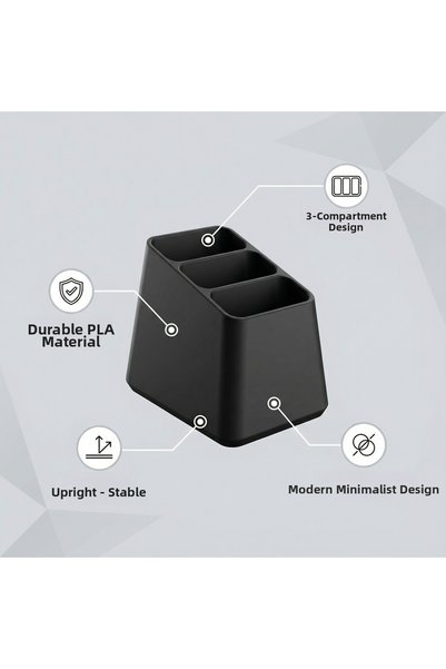Decorstation Suport pentru telecomandă cu 3 ochiuri, negru |   Organizator telecomenzi pentru televizoare și aparate de aer condiționat |   Organizator de birou