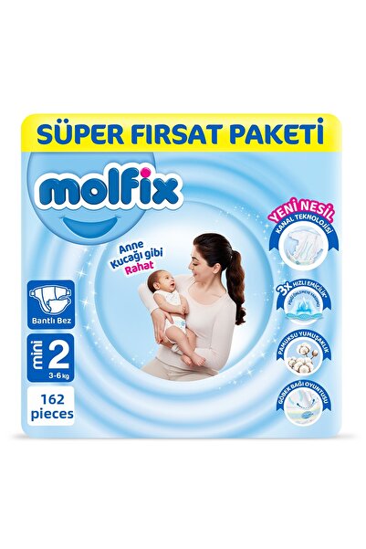 Molfix Baby Diapers Size 2 Mini Super Deal Package 162 Pieces
