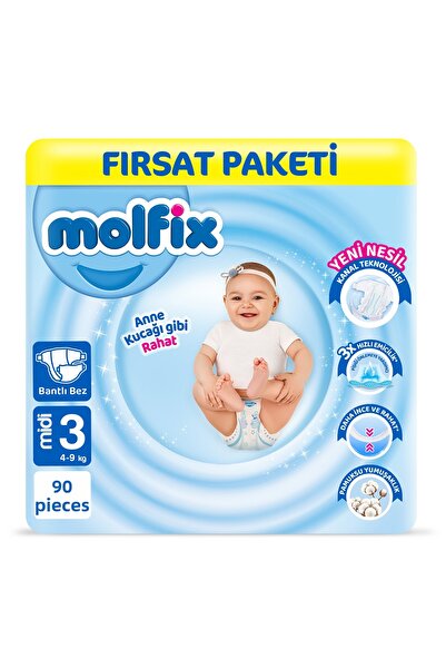 Molfix Baby Diapers Size 3 Midi Opportunity Pack 90 Pieces