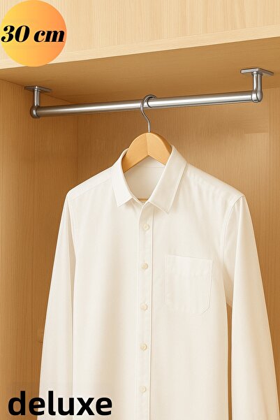 Mobilyap Deluxe - Tub rotund cromat pentru agățat (30 cm) pentru interiorul d...