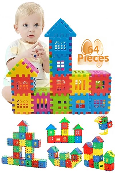 Rovexa 64 Pieces Building Toy Puzzle Block 3D Developing Design Ability Fun C...