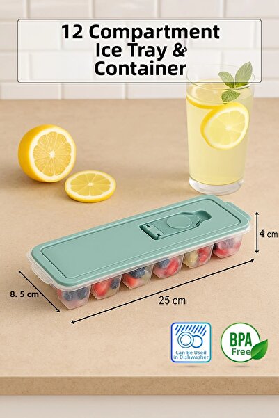 soi home وعاء ثلج وحاوية ثلج مكونة من 12 حجرة باللون الأبيض