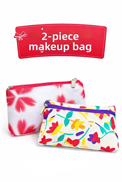 HAPPY CLİNİQUE Set of 2 Makeup Bags – Zippered Cosmetic Bag