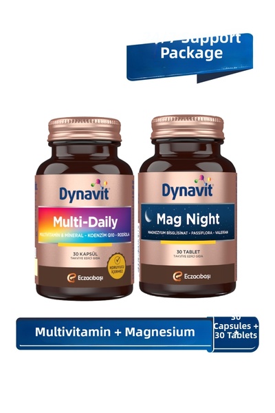 Dynavit Multidaily 30 Capsules & Mag Night 30 Tablets - Multivitamin, Evening...