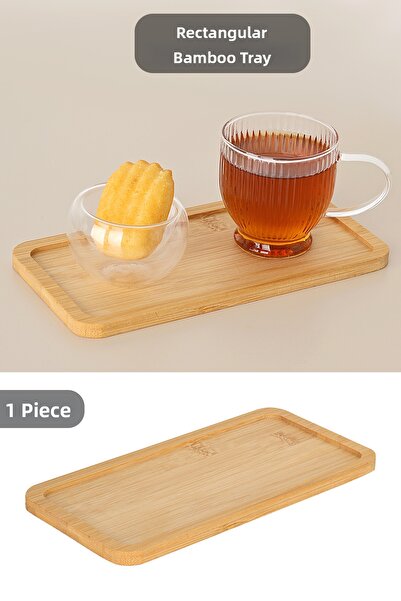 Meleni Home 1 bucată de suport de prezentare dreptunghiular din bambus - farf...