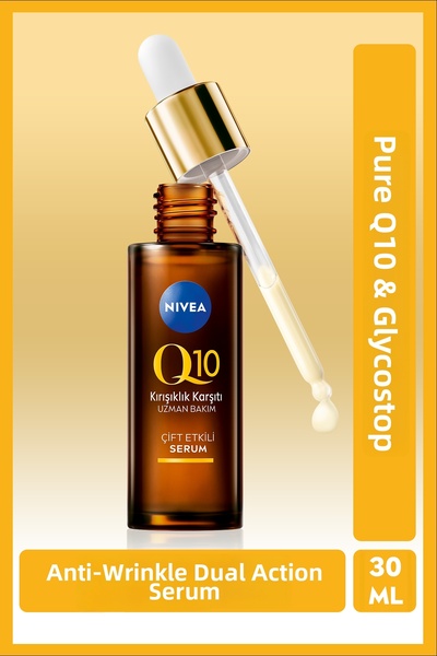 NIVEA Q10 Anti-Wrinkle Dual Action Skin Serum 30ml, Pure Q10, Anti-Sugar Wrinkle