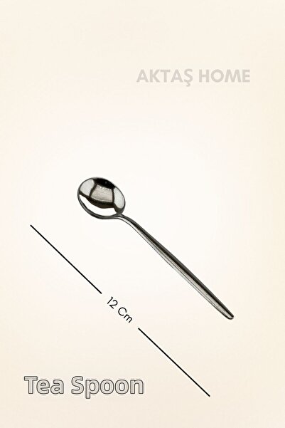 aktaş home Round New Generation 6-Piece Teaspoon Set Stainless Steel