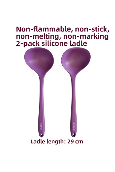 EMPA A V M Fireproof, Non-Stick, Scratch-Resistant 100% Silicone 2-Piece Ladle